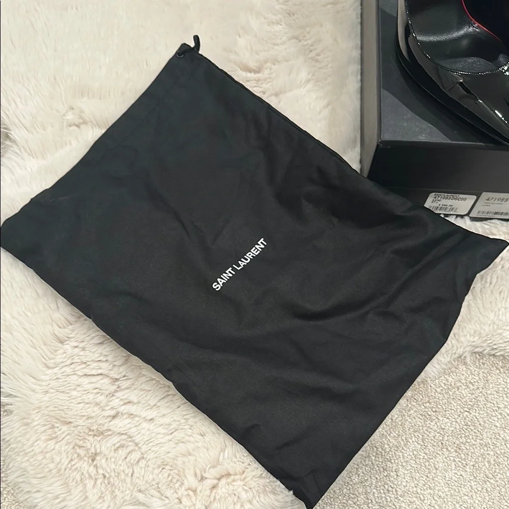 Saint Laurent Black Patent Leather Stiletto Heels - Picture 4 of 9